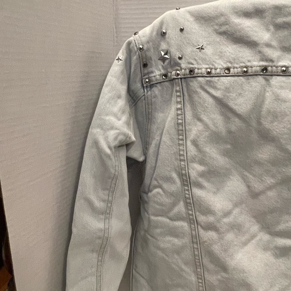 Ex-boyfriend Trucker Jacket Sherpa Lining Star Studded - Picture 13 of 16